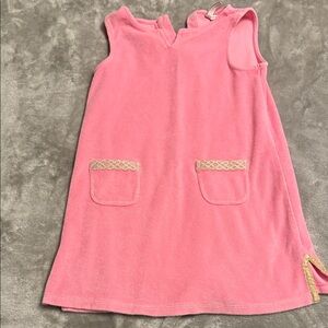 Janie and Jack Pink swim coverup with Gold Accents